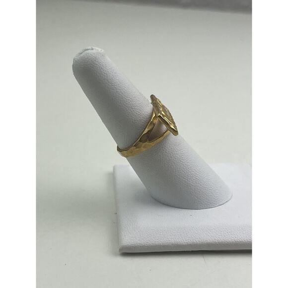 Satya Textured Gold Tone Tree Branch Ring Size 7 - Picture 8 of 10